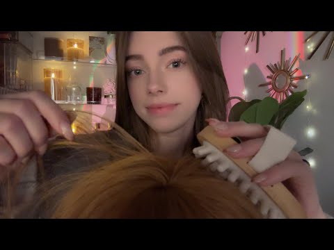 ASMR Playing With Your Hair Until You Fall Asleep💕(scalp massage, hair oils, gentle whispers)