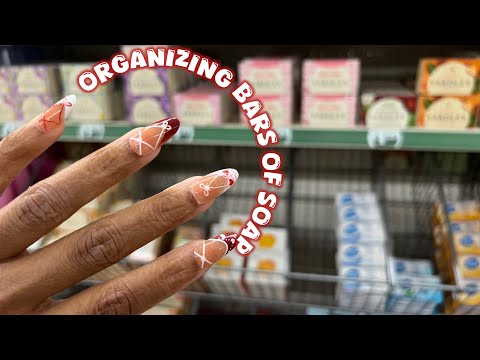 Public ASMR In A Quiet Dollar Tree 🌙 Organizing Bars of Soap, Gentle Tapping & Scratching for Sleep