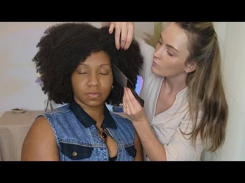 ASMR Perfectionist Afro Hair Picking & Hair play - Hair Spraying, Lint Roller & Finishing Touches