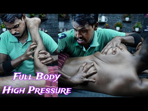 High Pressure ASMR Full Body Massage By Strong Wrist Barber | ASMR Back Body Massage & Foot Massage