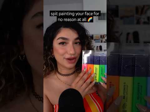 RAINBOW spit painting 🌈 #asmr #asmrsounds
