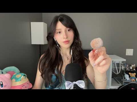 Quick Calming ASMR ₊˚⊹♡ tapping, makeup rummaging, brushing, hand sounds & movements :)