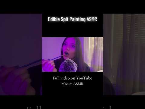 Edible Spit Painting ASMR 🖌️🎨🫟 #tingles #visualtingle #relax #triggersforsleep #mouthsounds
