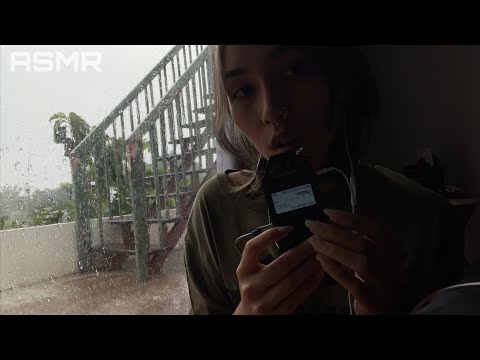 ASMR while it‘s RAINING 🌧️ (cozy tascam trigger assortment)