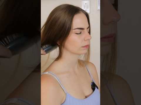 asmr hair brushing on a real person