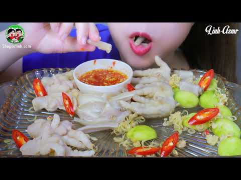 ASMR PICKLE CHICKEN FEET X PIG EAR EATING SOUNDS LINH ASMR