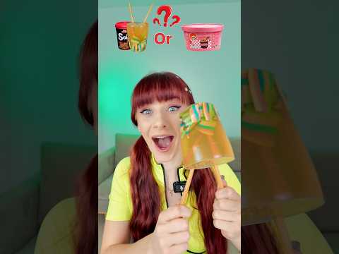 ASMR Gummy Ramen VS Real Ramen Food Challenge #eatingsounds