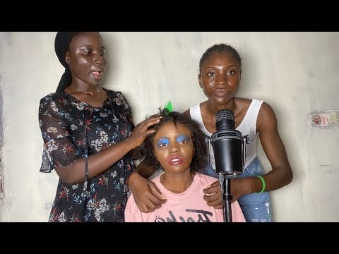 ASMR FAST AND AGGRESSIVE GUM CHEWING AND HAIR SALON WITH SCRATCHING AND MASSAGE |
