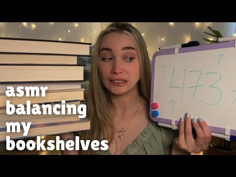 ASMR balancing my bookshelves for June (book triggers, close whispers)