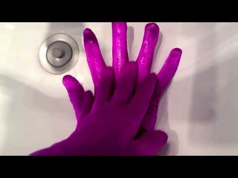 OPERA GLOVES💜 slow getting wet💦 hand movements💜 super long gloves🎧 [[ASMR]]