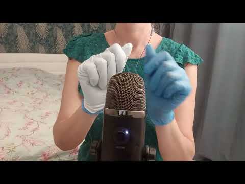 ASMR Pure Tingles:  Blue  & White Gloves  (No Talking)