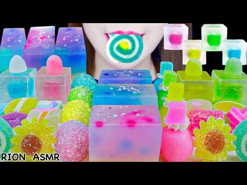 【ASMR】WAGASHI PARTY💗 AURORA KANTEN JELLY,YOKAN,SUNFLOWER JELLY MUKBANG 먹방 EATING SOUNDS NO TALKING