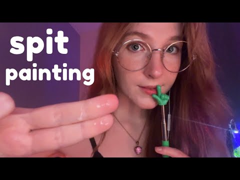 asmr May i do this for you..? Spit painting, wet moth sounds