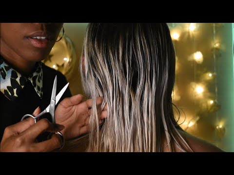 Super Relaxing Haircut & Hair Dye Treatment_ Real Person ASMR