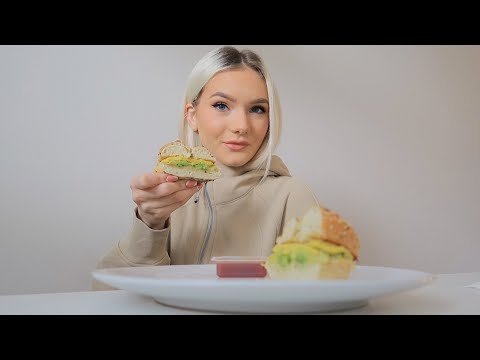 ASMR EATING A BAGEL SANDWICH | Mouth Sounds/Eating Sounds