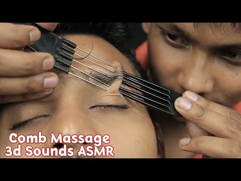 Cure Your Insomnia By 3d Sound ASMR Head Scratching With Comb | ASMR Head Massage And Neck Cracking