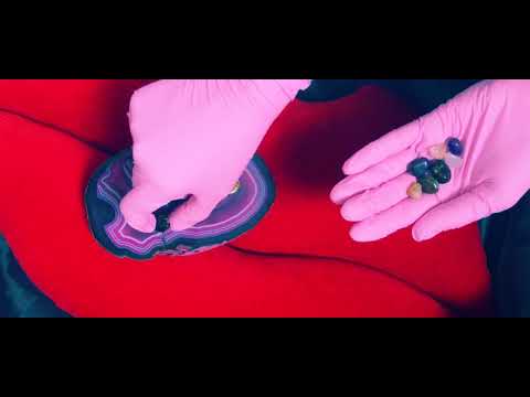 LATEX GLOVES & FANTASY GLOVES 💜, nails,tapping and playing with gemstones [[ASMR]]