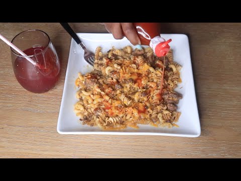 THE REAL DIRTY DANCING | VEGETARIAN HAMBURGER HELPER MAC AND CHEESE ASMR EAING SOUNDS