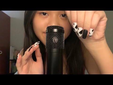 ASMR nail tapping & rubbing w/ long nails + birds chirping