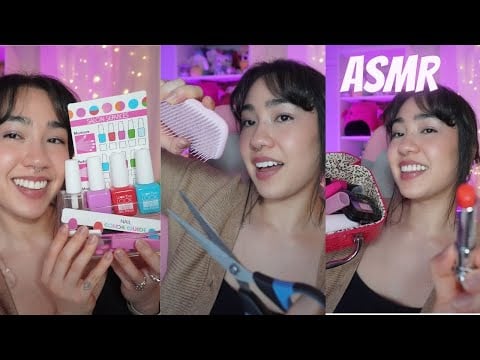 ASMR Rápido | 3 ROLEPLAYS em 30 Minutos (manicure, cortando cabelo e maquiagem)
