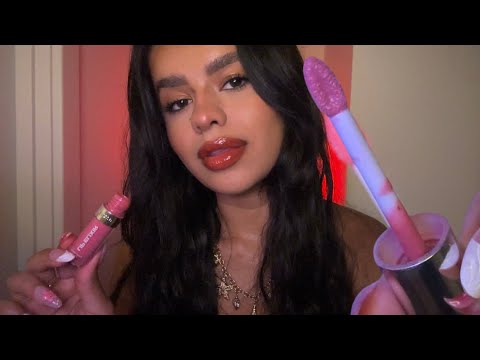 ASMR~ Lipgloss Application ♡ Soft Mouth Sounds, Tapping & Whipers