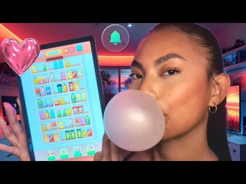 ASMR Playing Goods Puzzle Sort Challenge Game On My Tablet While Chewing Gum , Background Lofi
