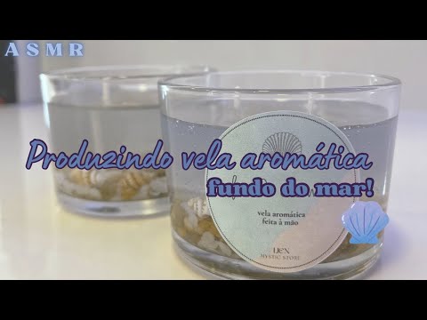 ASMR Produzindo vela aromática da minha lojinha 🤍 | vela fundo do mar 🐚