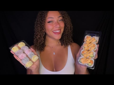 ASMR Sushi + Mochi Eating 🍱 🍡HIGH Sensitivity Mouth Sounds (MUKBANG)