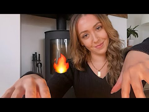 ASMR Gentle Massage - Log Fire Burning 🔥 (Arms/Legs/Shoulder Massage)