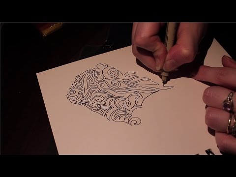 Free Flow & Free Style Drawing + Tribal Inspired Design ~ ASMR Whisper