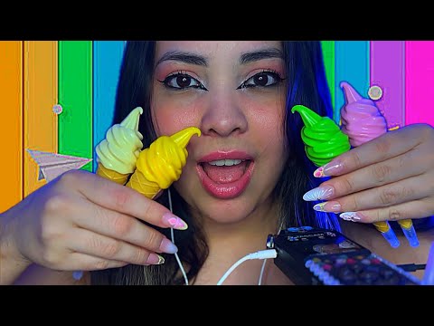 Asmr SORVETES Coloridos 🍦🌈❤️💙💛💜💚🧡🩷🤍🩵🩶🖤
