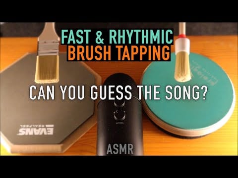 ASMR Fast & Rhythmic Brush Tapping | Can You Guess The Song? | No Talking
