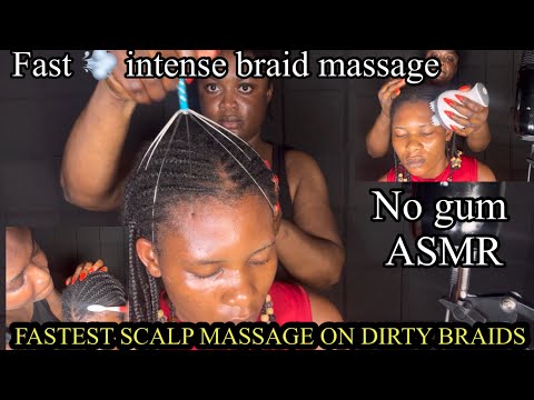 ASMR✨Fastest scalp scratching  & Scalp massage on itchy dirty braids