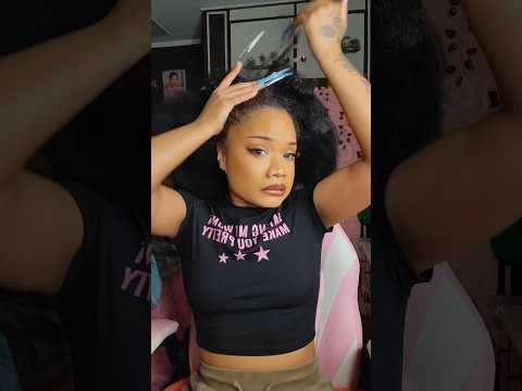 ASMR Hair brushing and styling 😳😱 #hairstyle #tutorial #hair #asmr  #shorts #hairtok #fast