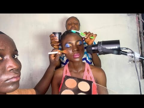 ASMR RELAXING MAKEUP APPLICATION ON MY FACE WITH GUM CHEWING AND SCALP SCRATCHING