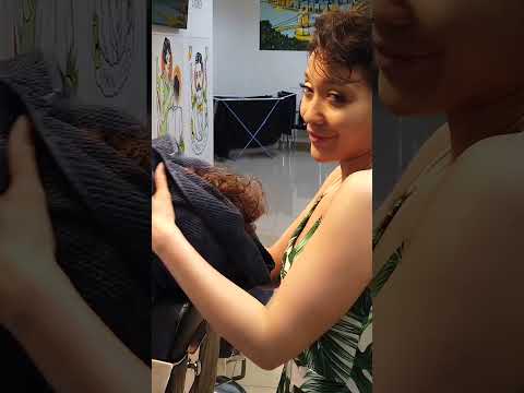 Hungarian lady barber Maya #ladybarber #sleeprelief #asmr #massage #hairwash