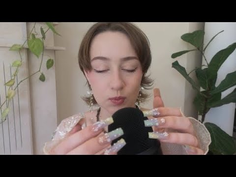 up close ASMR with long nails