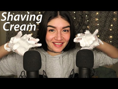 ASMR Playing With Shaving Cream (Plastic Wrap, Brushing, Massage, Crinkles)