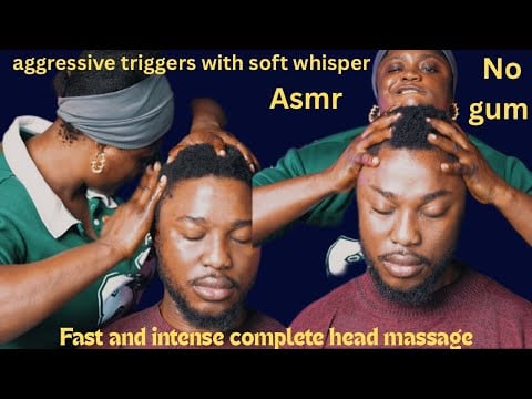 ASMR ✨Fastest & the most aggressive head massage with soft whisper no gum 