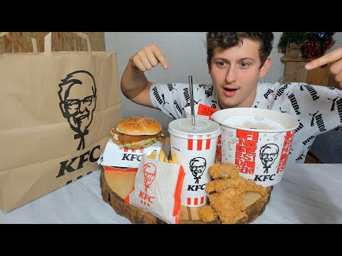 🐔ASMR EATING KFC { Kentucky Fried Chicken } Bucket Of Chicken, Zinger Burger, Corn , Ice Tea 🍵