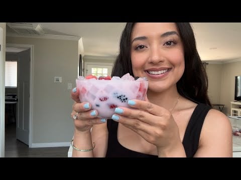 ASMR | Making + Eating Hwachae 🍓🫐