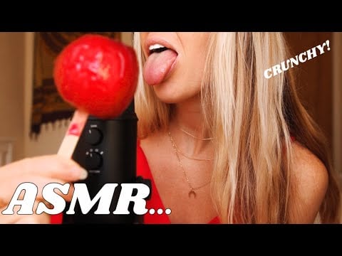 ASMR Eating CRUNCHY TOFFEE APPLE... Tingly! 바삭한 토피 사과
