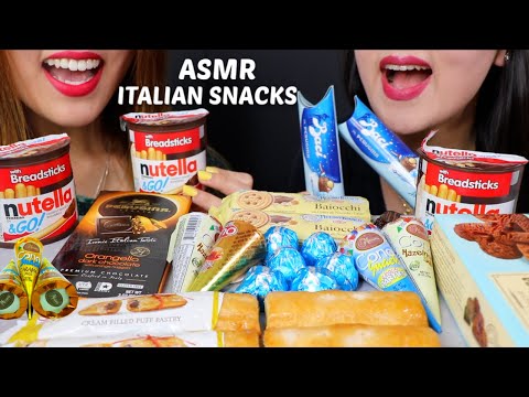 ASMR TRYING ITALIAN SNACKS (chocolates + cookies) 리얼사운드 먹방 | Kim&Liz ASMR