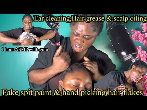 ASMR ✨Intense soapy head and Nape massage, Hand picking hair flakes, scalp blowing,Head scratching
