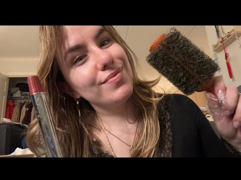 ASMR Sisanje, Uvijanje lokne i snale, i pranje kose | serbian girl curls, cuts and washes hair 