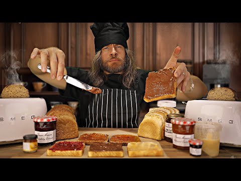 ASMR | LUXURY Hotel Breakfast Buffet Toast Maker (Crunchy, Spreading Sounds)