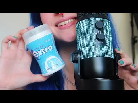 ASMR Minty Gum Chewing & Putting Gems On My Blue Yeti Mic (FINAL PART) 😴