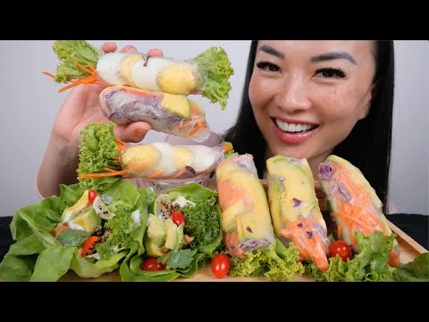 HEALTHY SALAD ROLL (ASMR EATING SOUNDS) LIGHT WHISPERS | SAS-ASMR