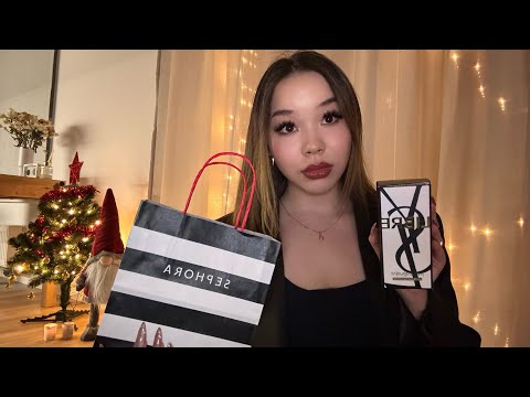 ASMR showing Christmas gifts and new products🎄 Whispering | Mouth Sounds АСМР мои недавние покупки
