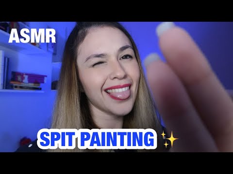 ASMR: SPIT PAINTING (banho de gato, mouth sounds)